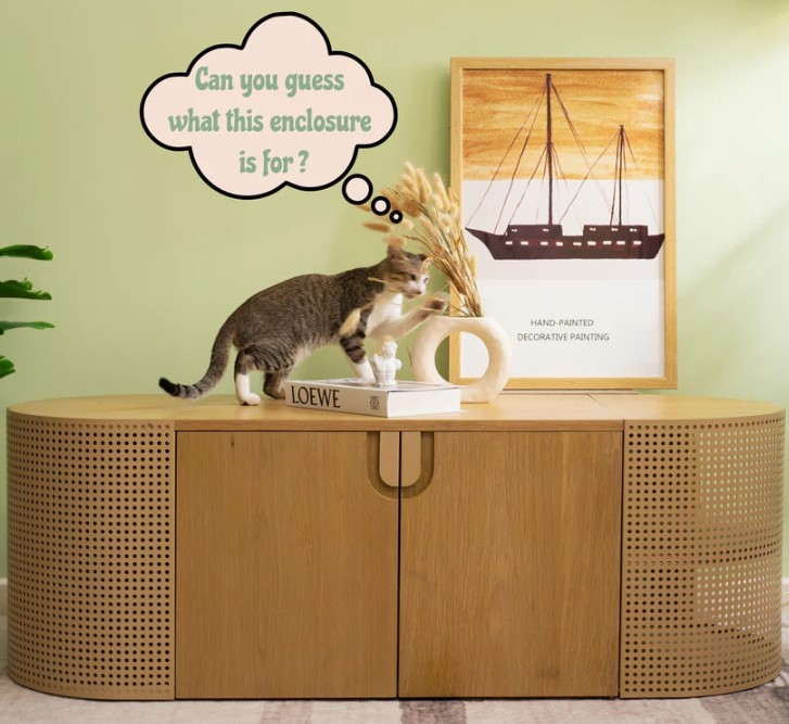 large cat litter box enclosure